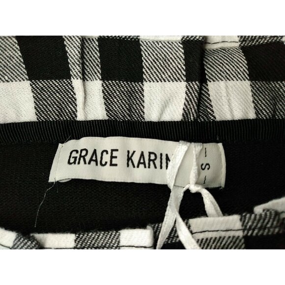 GRACE KARIN Womens S Stretchy Black & White Long Sleeve Pullover Sweater Blouse - Picture 5 of 5